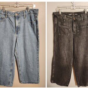 Lot of 2 Old Navy Short Inseam Wide Leg jeans Size 12P (Actual Waists: 32.5 in)
